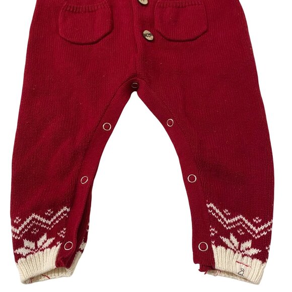 Me and Henry Red Fair Isle Baby Romper 9 to 12 Months One Piece Winter Holiday - Picture 3 of 10